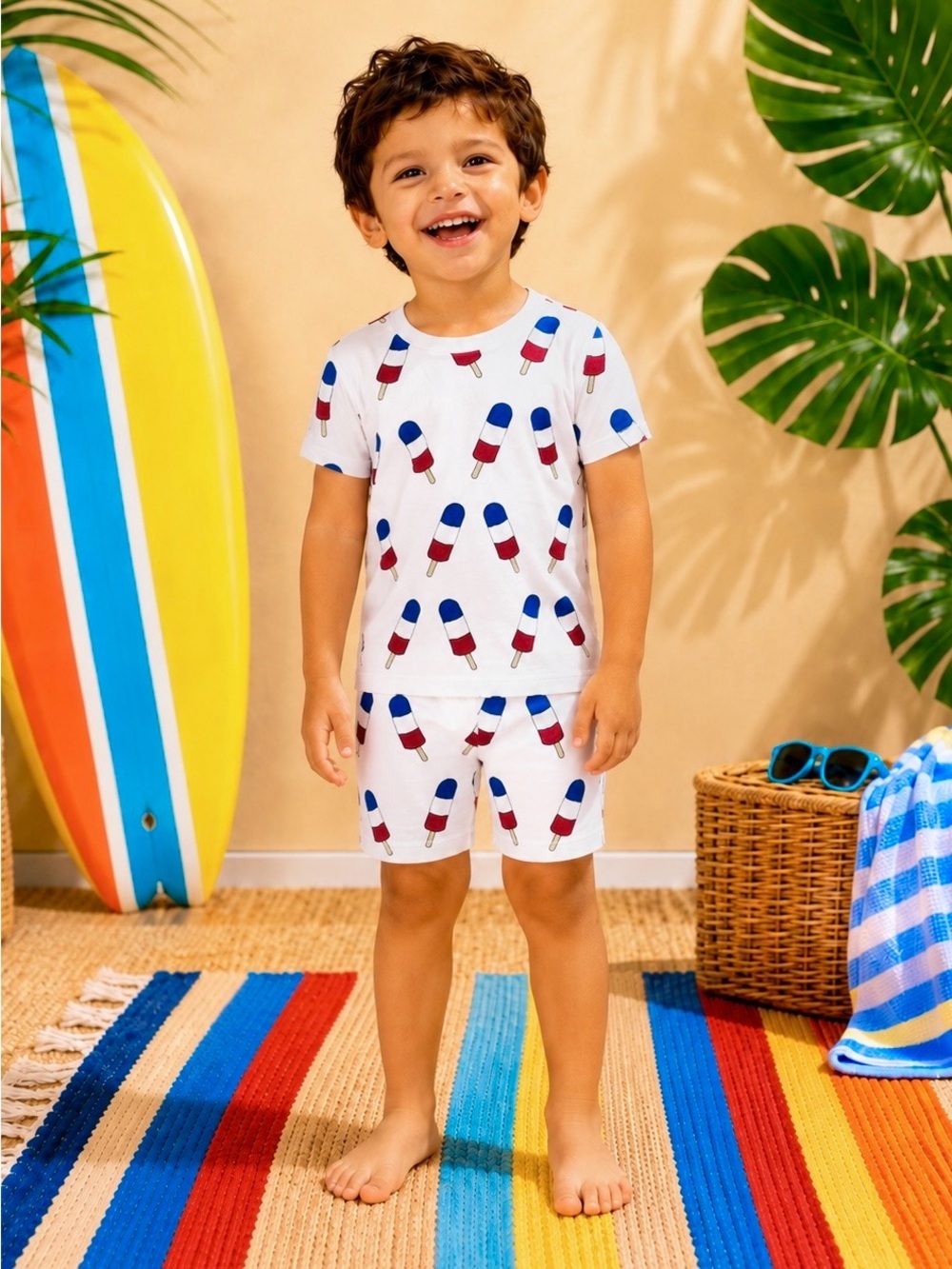 Monica + Andy Popsicle Short Pajama Set 3T